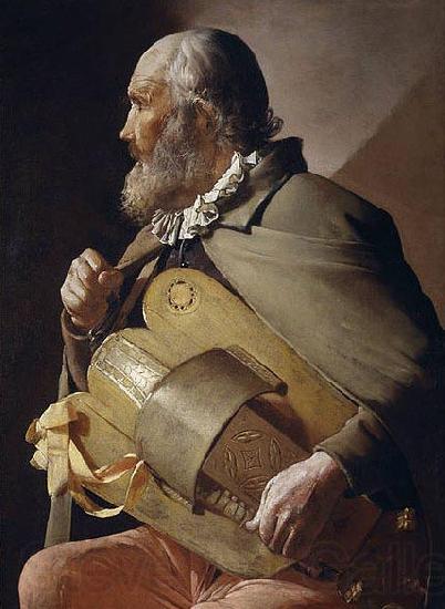 Georges de La Tour Blind Hurdy-Gurdy Player Norge oil painting art